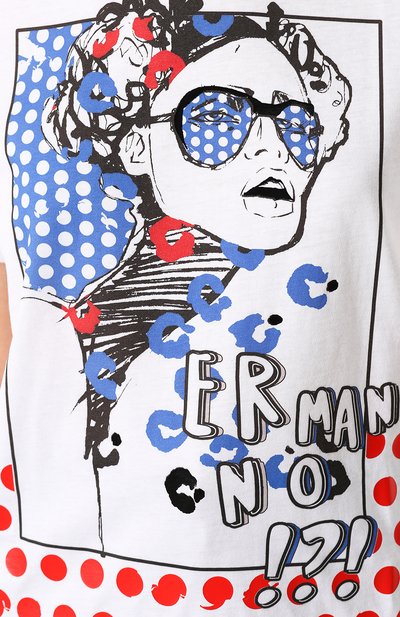 Хлопковая футболка ERMANNO ERMANNO SCERVINO белого цвета по цене 15500 руб., арт. 46T TS13 JC0, фото 5 Хлопковая футболка ERMANNO ERMANNO SCERVINO, арт. 46T TS13 JC0, фото 5