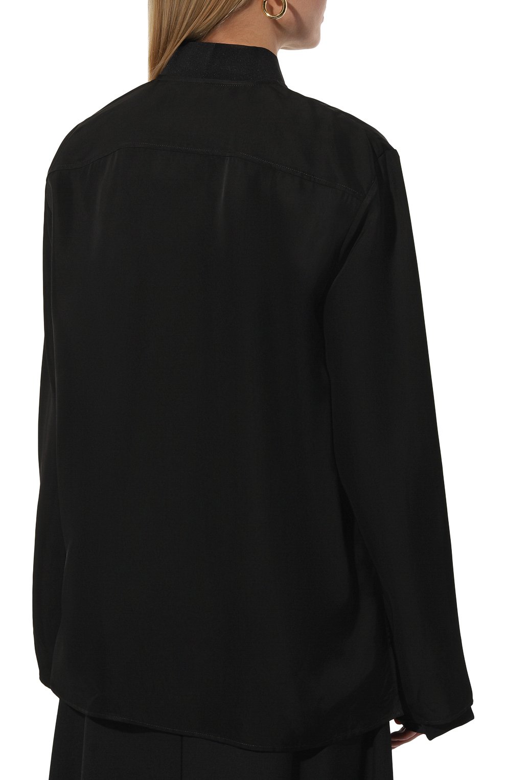 Рубашка из вискозы JIL SANDER черного цвета по цене 120500 руб., арт. J52DL0009/J65182, фото 4 Рубашка из вискозы JIL SANDER, арт. J52DL0009/J65182, фото 4