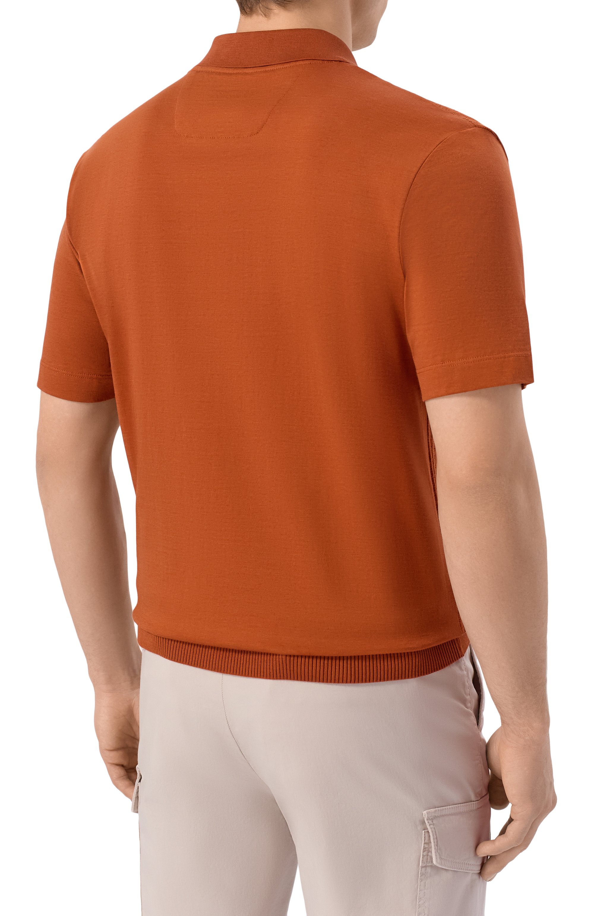Поло из хлопка и шелка BOSS CAMEL оранжевого цвета по цене 52950 руб., арт. 50560052, фото 4 Поло из хлопка и шелка BOSS CAMEL, арт. 50560052, фото 4