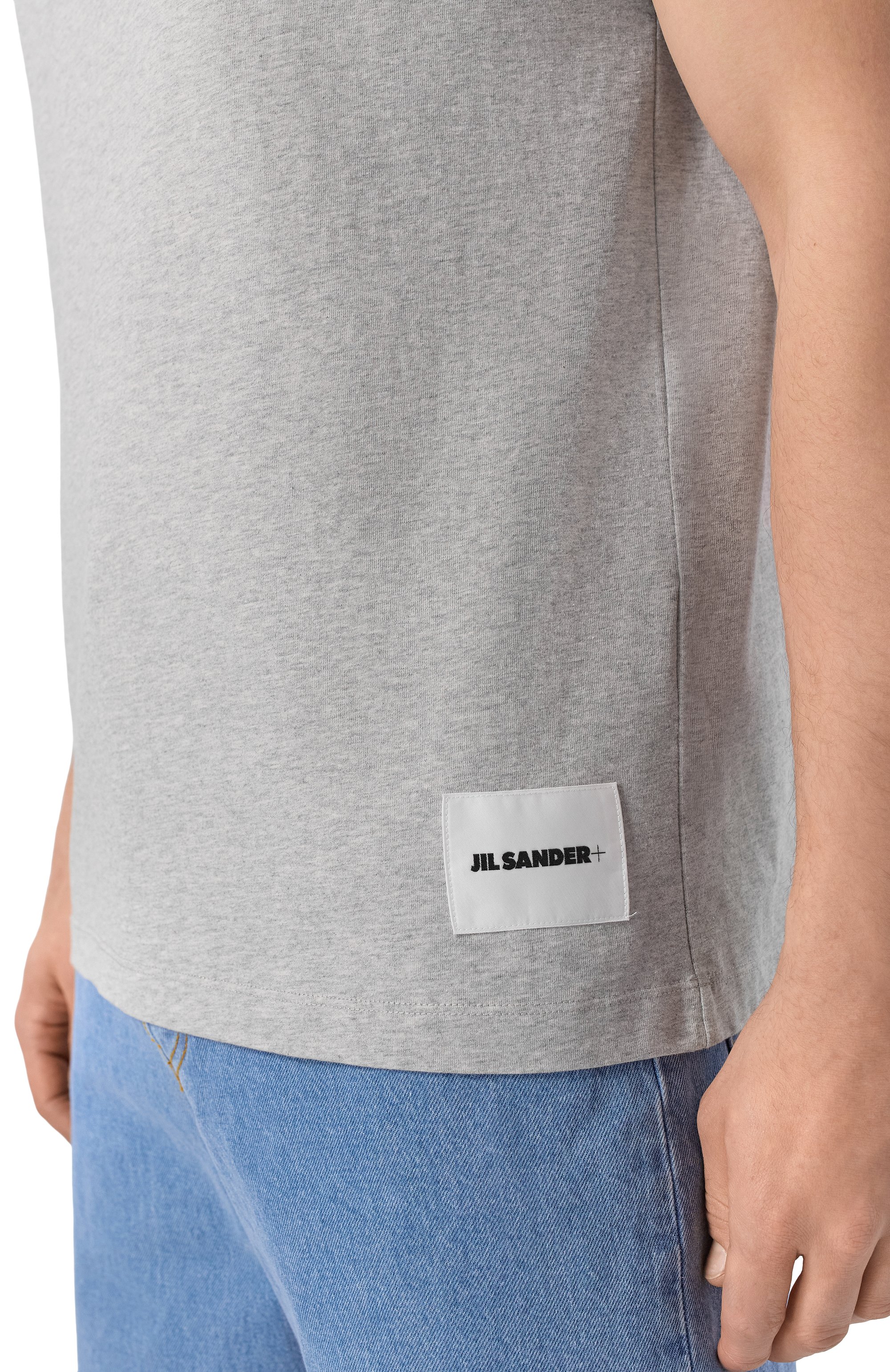 Хлопковая футболка JIL SANDER серого цвета по цене 17600 руб., арт. J47GC0001/JTN254_, фото 5 Хлопковая футболка JIL SANDER, арт. J47GC0001/JTN254_, фото 5