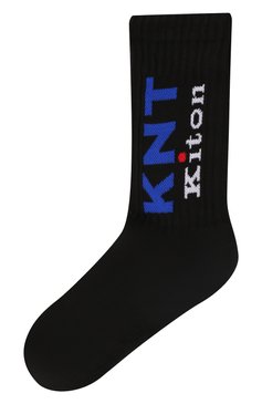 Мужские хлопковы�е носки KNT черного цвета, арт. UCALZ01X0238A | Фото 1 (Кросс-КТ: бельё; Материал сплава: Проставлено; Нос: Не проставлено; Материал внешний: Хлопок)