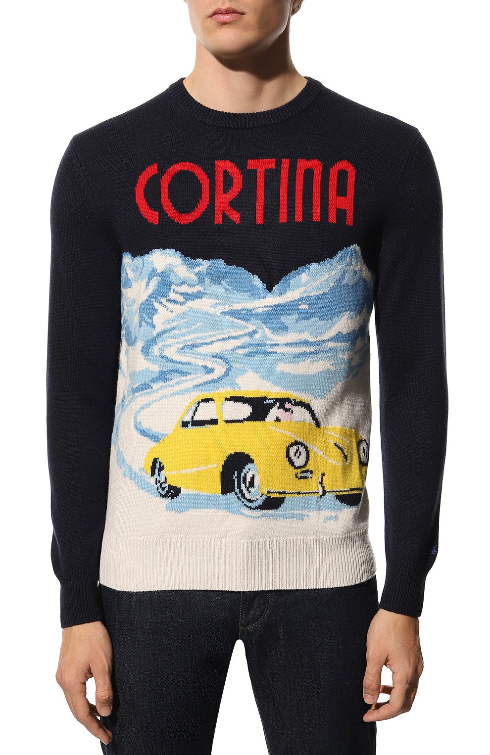 Джемпер из шерсти и вискозы MC2 SAINT BARTH темно-синего цвета по цене 23650 руб., арт. STBM HER0N C/HER0011/00682C, фото 3 Джемпер из шерсти и вискозы MC2 SAINT BARTH, арт. STBM HER0N C/HER0011/00682C, фото 3