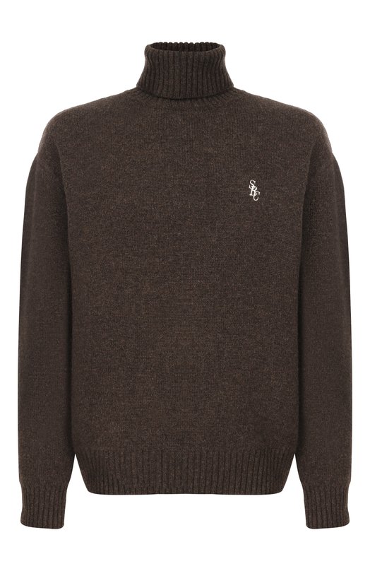 Шерстяной свитер Sporty and Rich WS08265302BR03 Коричневый WS08265302BR03
