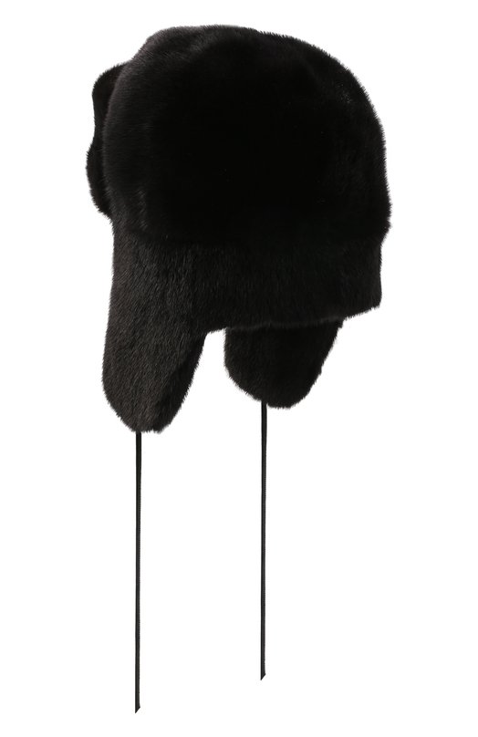 Шапка-ушанка из меха норки FurLand 0217500110147600000 Чёрный  0217500110147600000 Фото 2