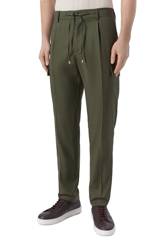 Шерстяные брюки-карго Andrea Campagna SPIAGGIA 1P CARG0/RD1750 Хаки  SPIAGGIA 1P CARG0/RD1750 Фото 3