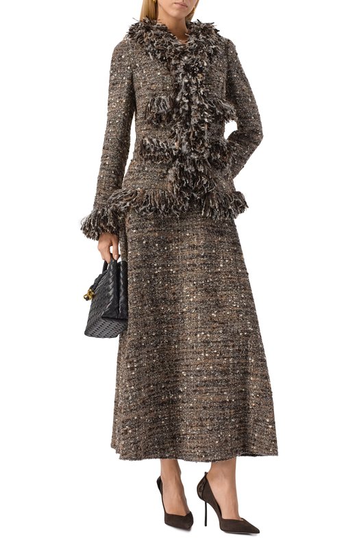 Шерстяной жакет Giambattista Valli 25FWSVCA6038/77GR0 Коричневый  25FWSVCA6038/77GR0 Фото 2