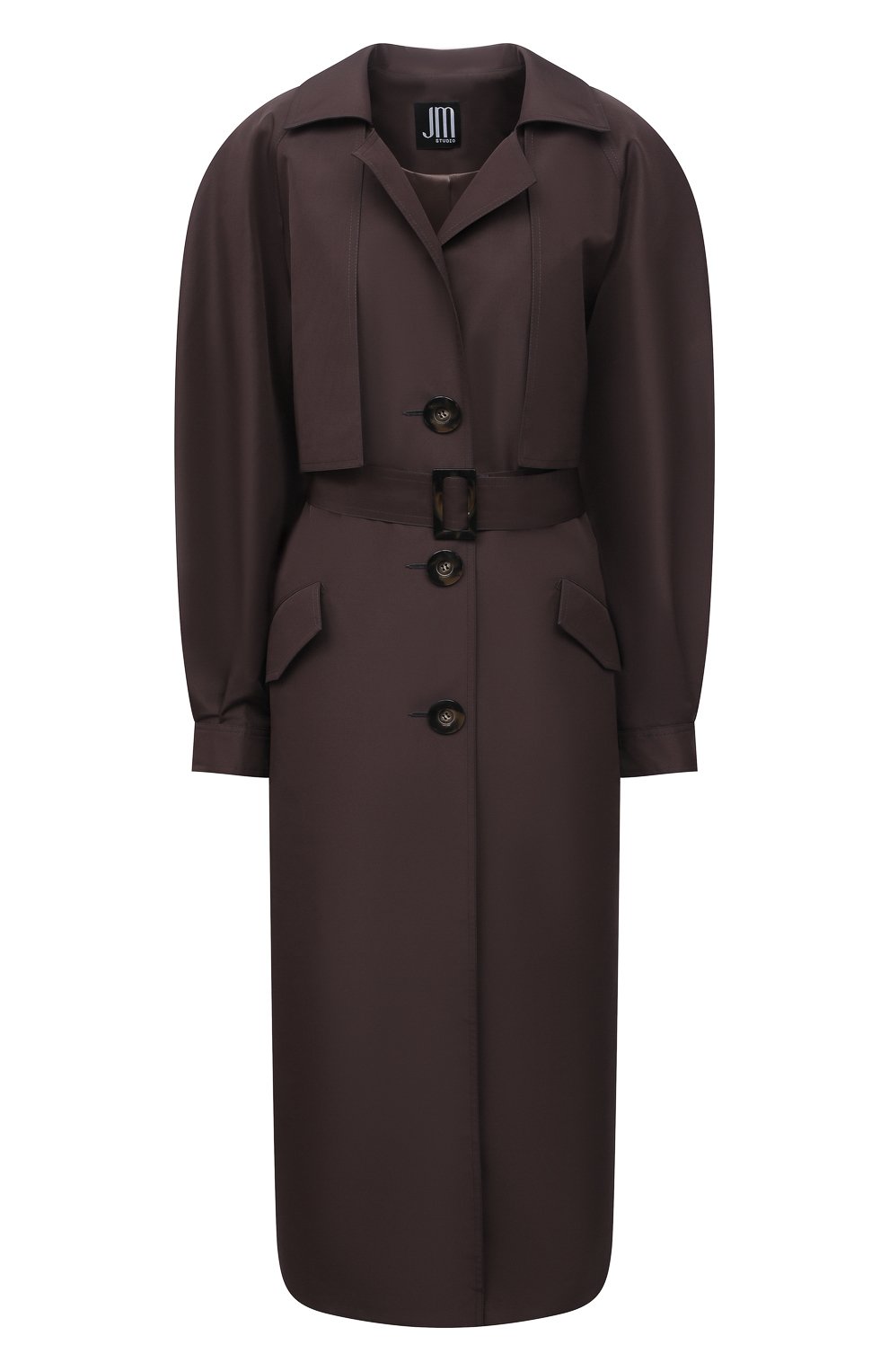Тренч JM STUDIO темно-коричневого цвета по цене 45950 руб., арт. FW212218, фото 1 Тренч JM STUDIO, арт. FW212218, фото 1