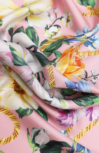 Шелковый платок DOLCE & GABBANA розового цвета по цене 54250 руб., арт. FN092R/GDCUQ, фото 3 Шелковый платок DOLCE & GABBANA, арт. FN092R/GDCUQ, фото 3