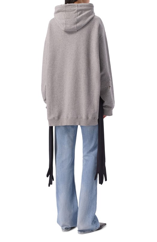 Хлопковое худи MM6 S52DA0083/M25025 Серый  S52DA0083/M25025 Фото 4