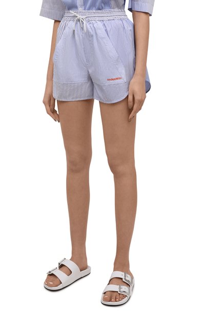 Хлопковые шорты DSQUARED2 голубого цвета по цене 39950 руб., арт. S75MU0397/S54392, фото 3 Хлопковые шорты DSQUARED2, арт. S75MU0397/S54392, фото 3