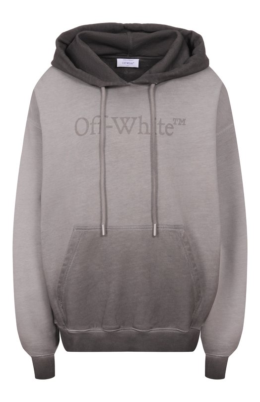 Хлопковое худи Off-White 0WBB06DF25FLE001 Серый 0WBB06DF25FLE001