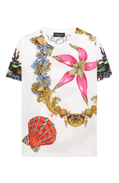 Хлопковая футболка VERSACE, арт. 1000239/1A00419/8A-14A, фото 1