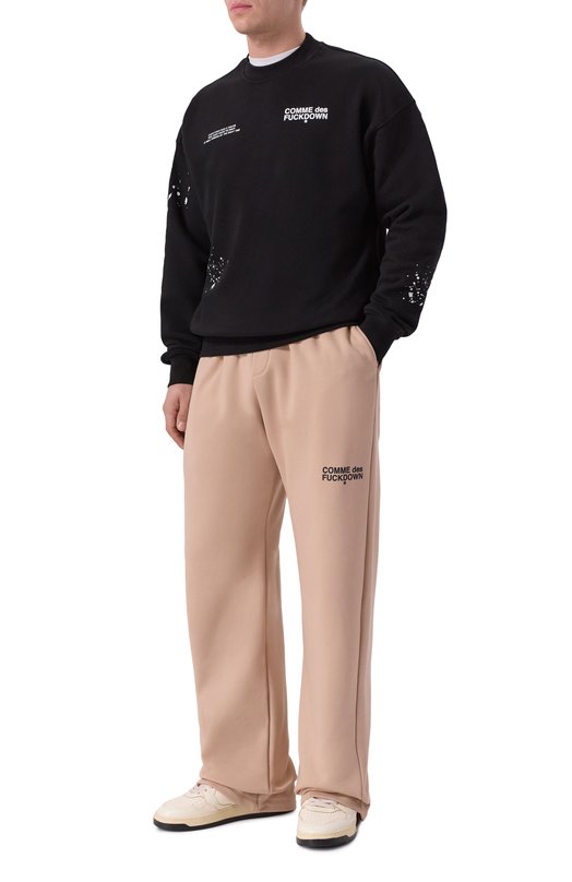 Хлопковые брюки Comme des Fuckdown CFABM01849 Бежевый  CFABM01849 Фото 2