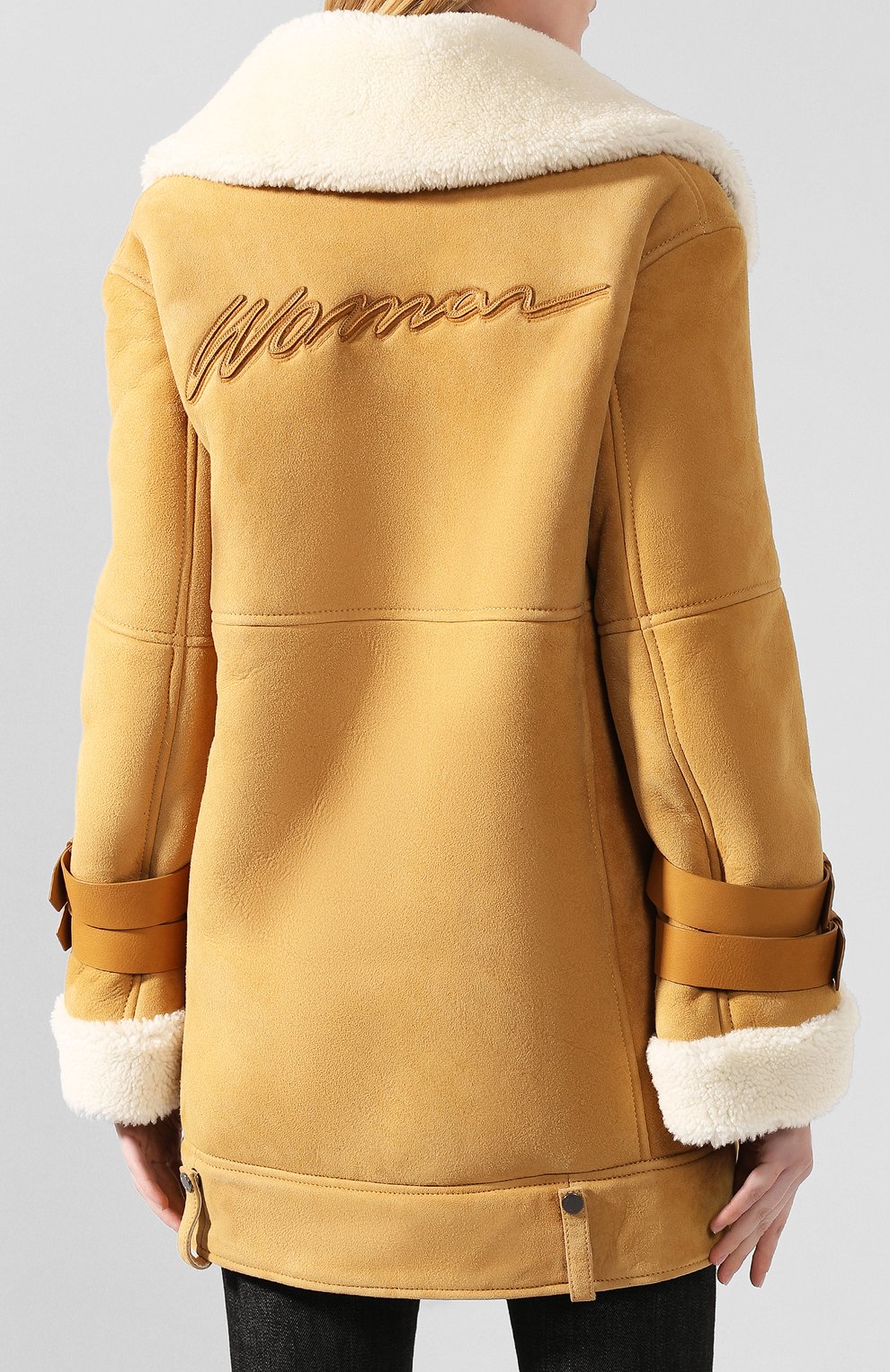 Дубленка OFF-WHITE коричневого цвета по цене 276000 руб., арт. 0WJG005E19E880814848, фото 4 Дубленка OFF-WHITE, арт. 0WJG005E19E880814848, фото 4