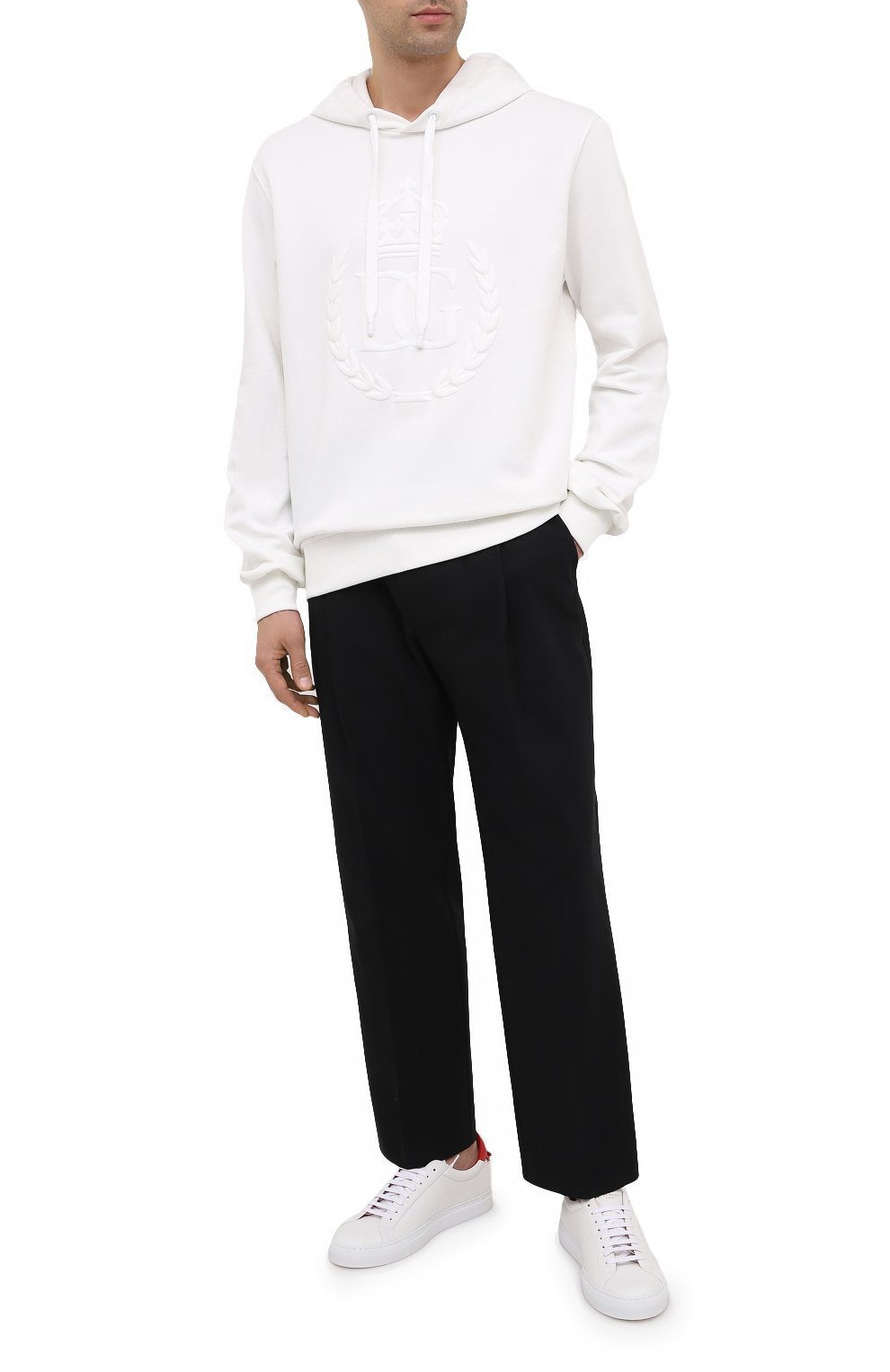 Хлопковое худи DOLCE & GABBANA белого цвета по цене 72950 руб., арт. G90F9Z/G7WNI, фото 2 Хлопковое худи DOLCE & GABBANA, арт. G90F9Z/G7WNI, фото 2