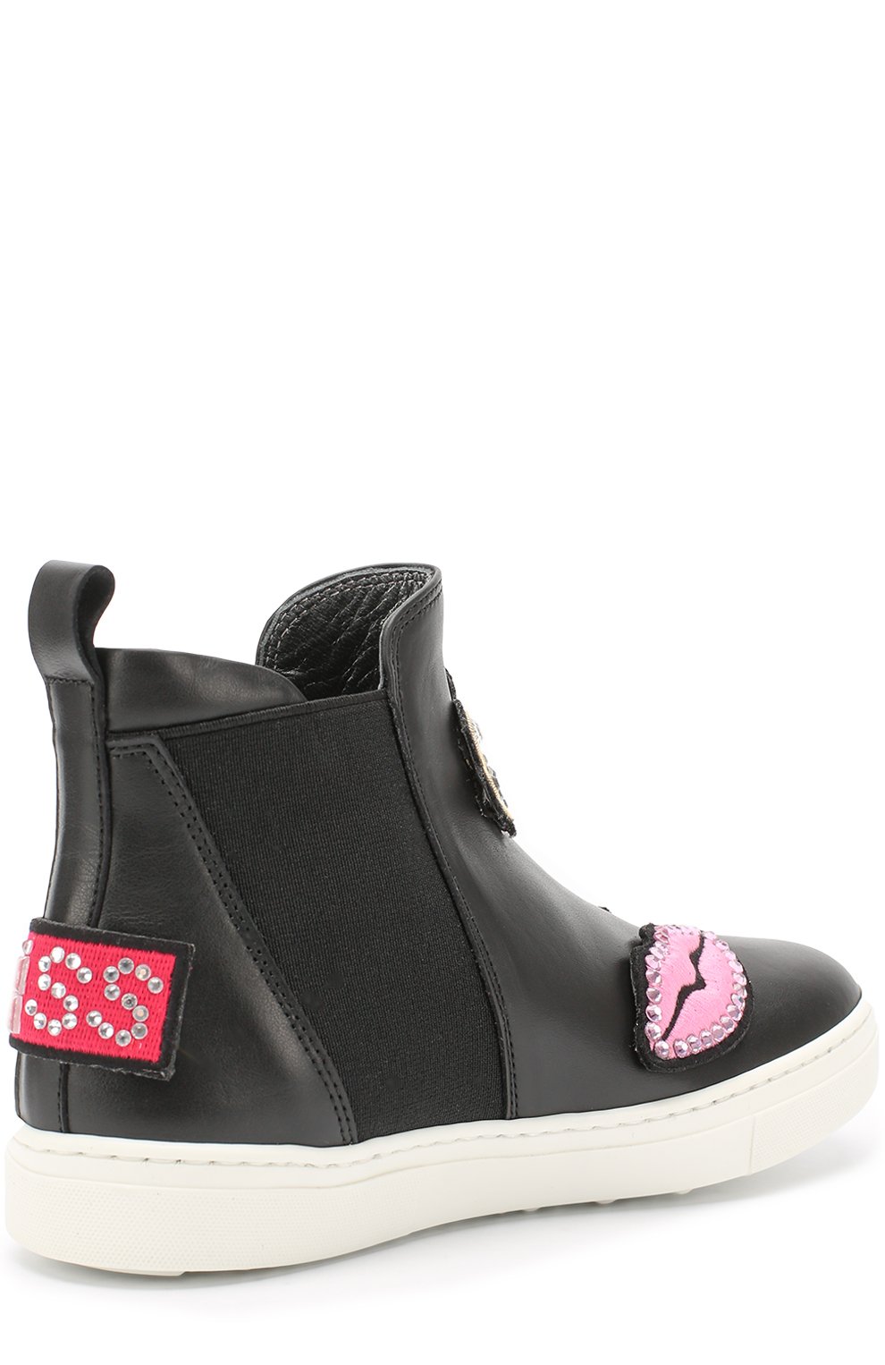 Высокие кожаные кеды с нашивками и эластичными вставками MISSOURI, арт. 16613/31-34, фото 3