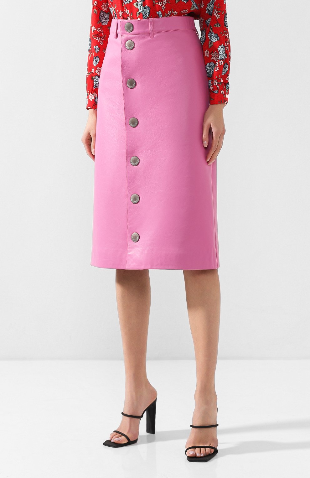 Кожаная юбка BALENCIAGA розового цвета по цене 296000 руб., арт. 556056/TDS07, фото 3 Кожаная юбка BALENCIAGA, арт. 556056/TDS07, фото 3