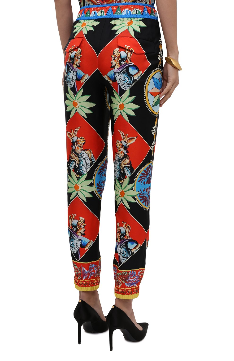 Шелковые джоггеры DOLCE & GABBANA разноцветного цвета по цене 120500 руб., арт. FTBPWT/FI1ND, фото 4 Шелковые джоггеры DOLCE & GABBANA, арт. FTBPWT/FI1ND, фото 4