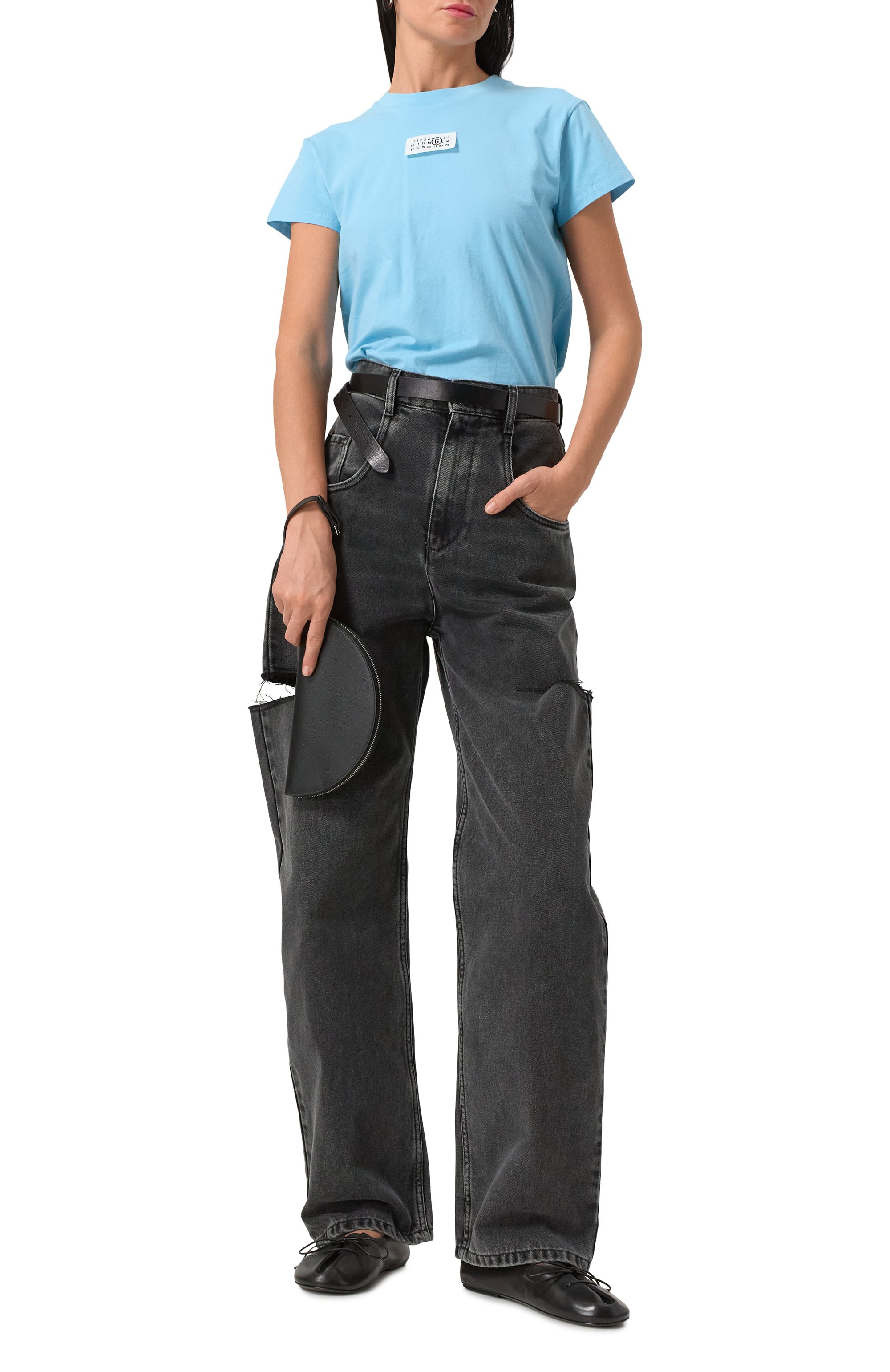 Кожаный клатч halfmoon MAISON MARGIELA, арт. SA2VL0018/P6799, фото 7