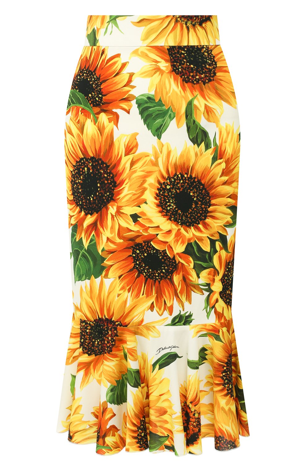 Шелковая юбка DOLCE & GABBANA желтого цвета по цене 109000 руб., арт. F4BMLT/FSAYW, фото 1 Шелковая юбка DOLCE & GABBANA, арт. F4BMLT/FSAYW, фото 1