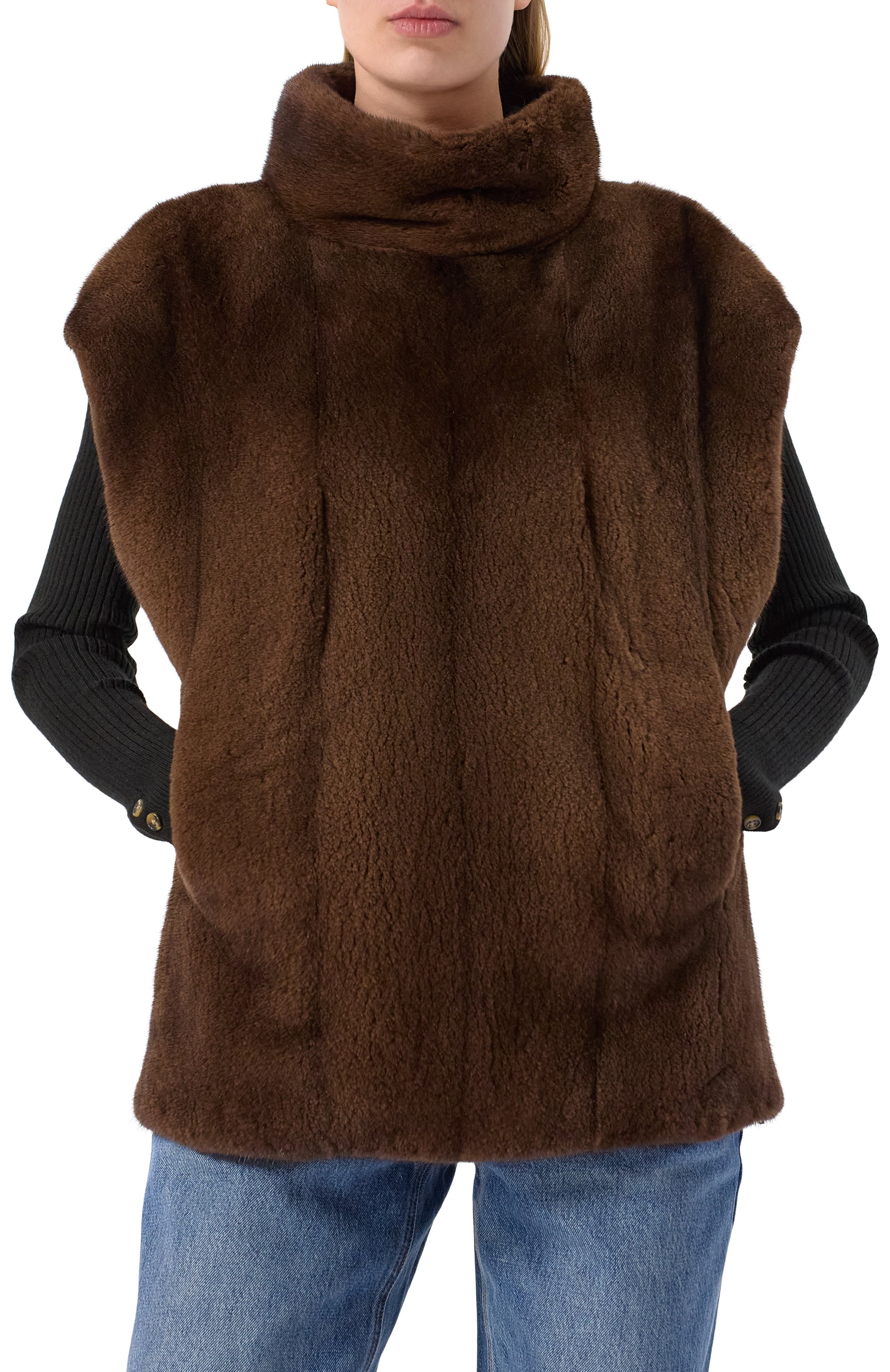 Кашеми ровый жилет из норки COLOR TEMPERATURE, арт. Н,Ш-10/578, фото 3