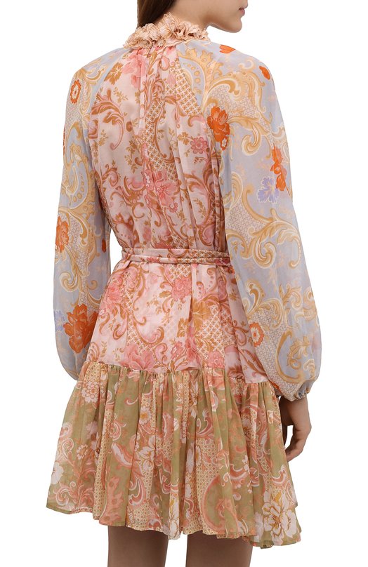 Платье из хлопка и шелка Zimmermann 3140DP0S Разноцветный  3140DP0S Фото 4