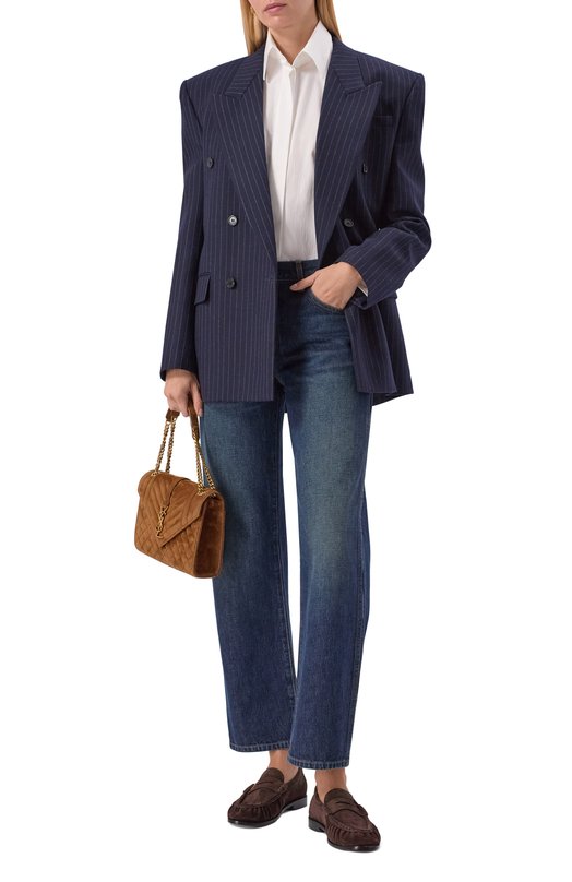 Шерстяной жакет Saint Laurent 762930/Y127W Синий  762930/Y127W Фото 2