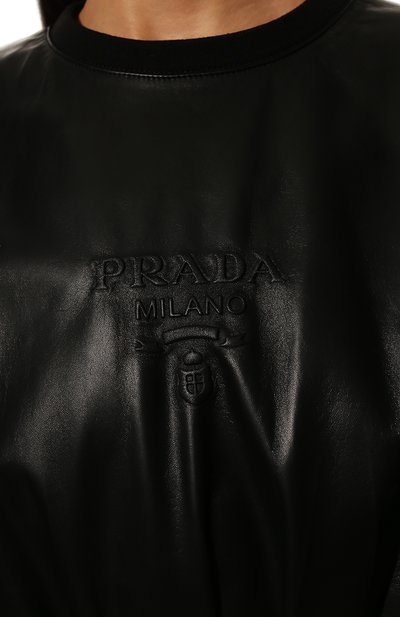Кожаное платье PRADA черного цвета по цене 435000 руб., арт. 53413-08P-F0002, фото 5 Кожаное платье PRADA, арт. 53413-08P-F0002, фото 5