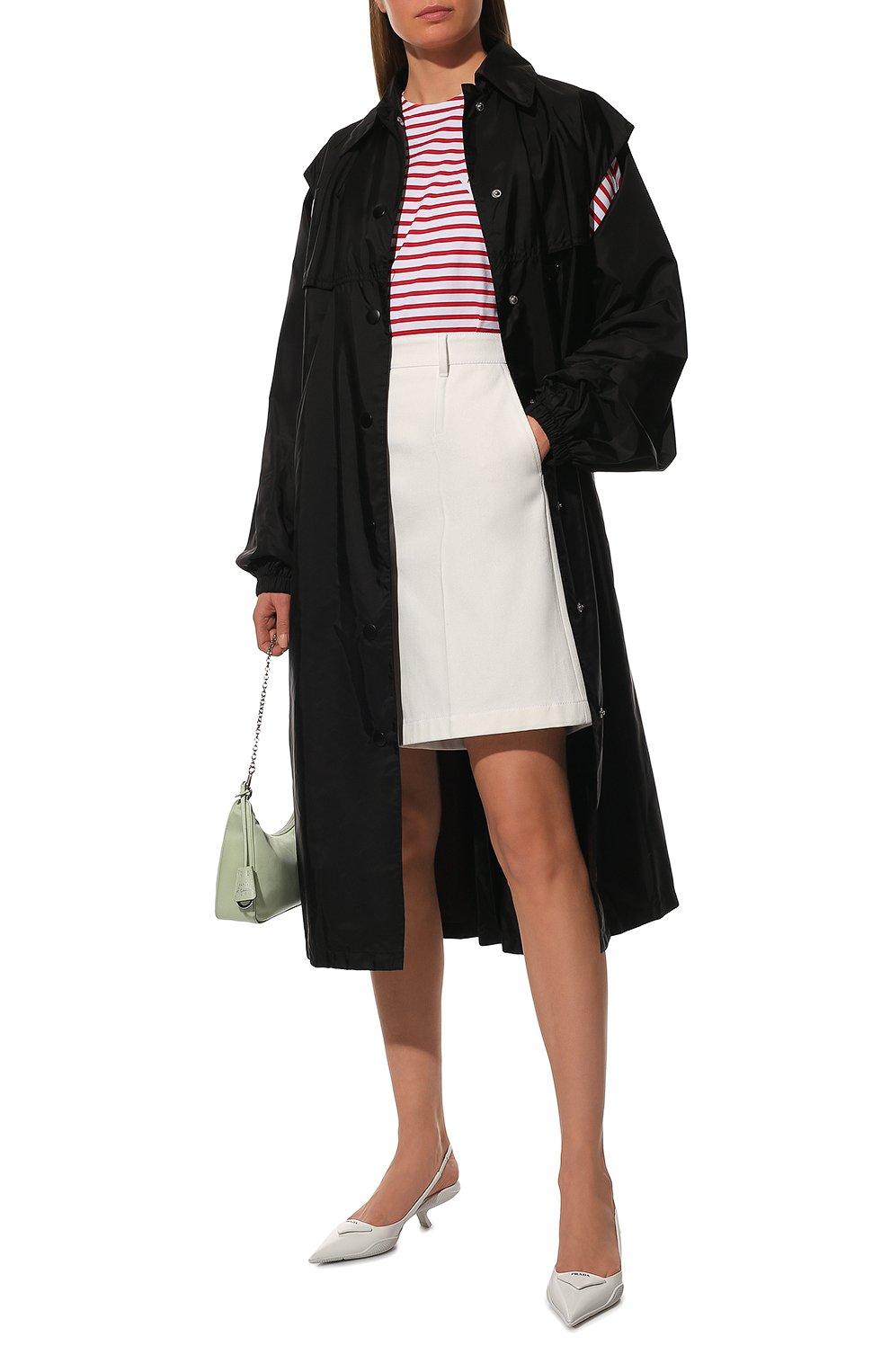 Хлопковые шорты PRADA молочного цвета по цене 110000 руб., арт. P232G-10VM-F0009-221, фото 2 Хлопковые шорты PRADA, арт. P232G-10VM-F0009-221, фото 2
