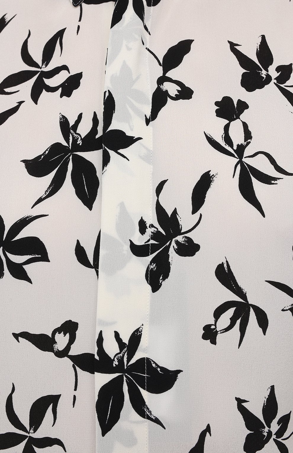 Шелковая рубашка SAINT LAURENT черно-белого цвета по цене 96050 руб., арт. 646850/Y2C16, фото 5 Шелковая рубашка SAINT LAURENT, арт. 646850/Y2C16, фото 5