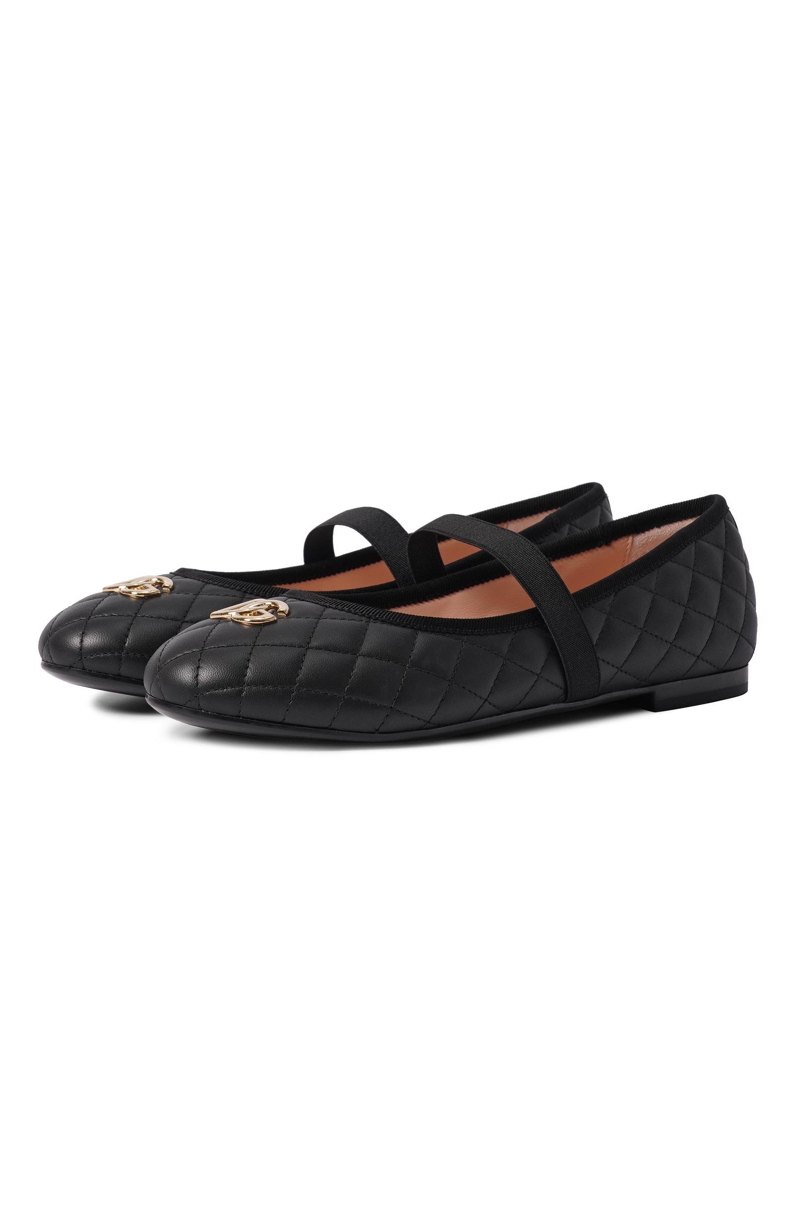 Кожаные балетки DOLCE & GABBANA черного цвета по цене 65900 руб., арт. D11433/A0988, фото 1 Кожаные балетки DOLCE & GABBANA, арт. D11433/A0988, фото 1