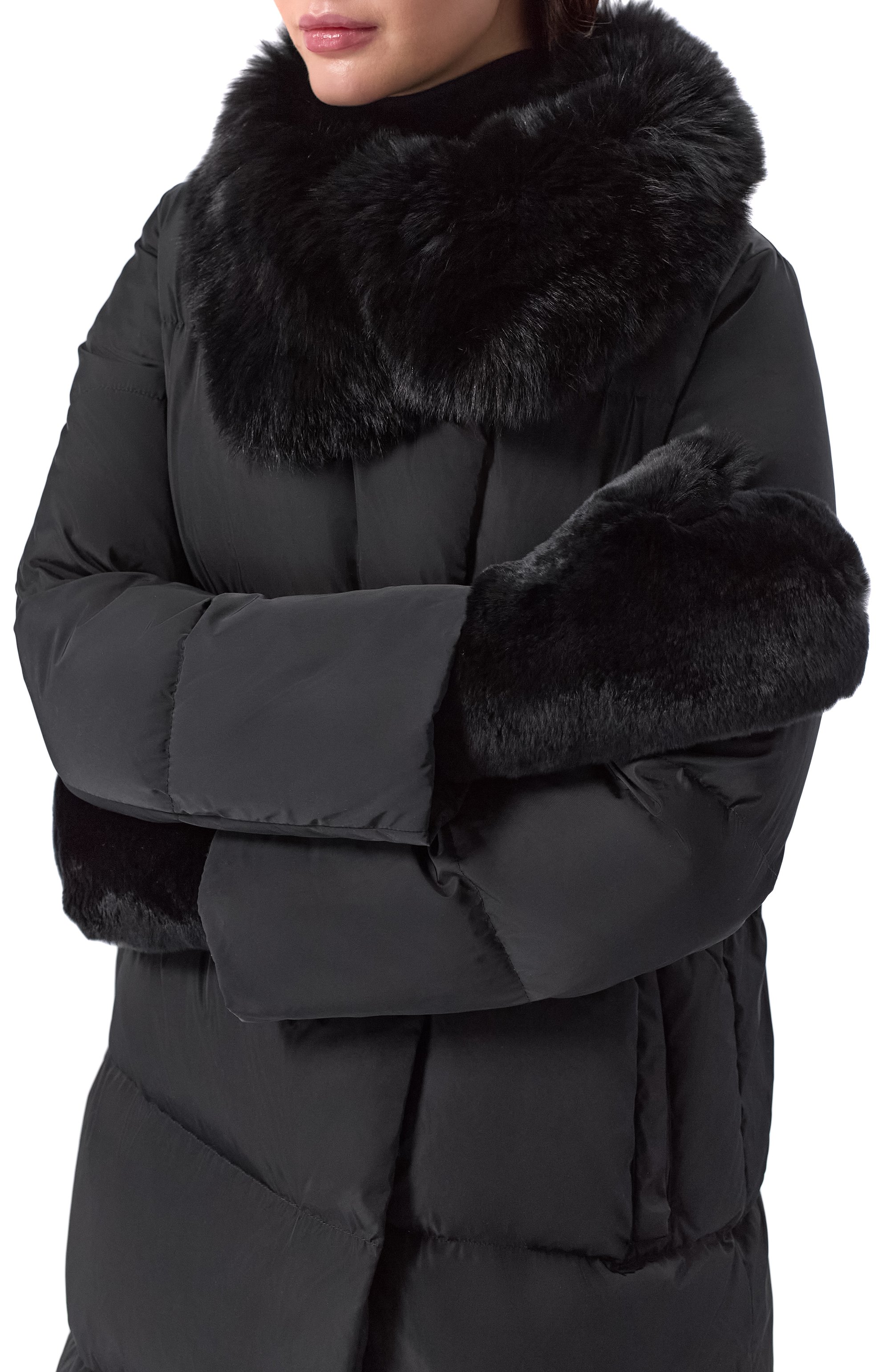 Шерстяные варежки с мехом кролика YVES SALOMON, арт. 26WAA511XXMACL, фото 2