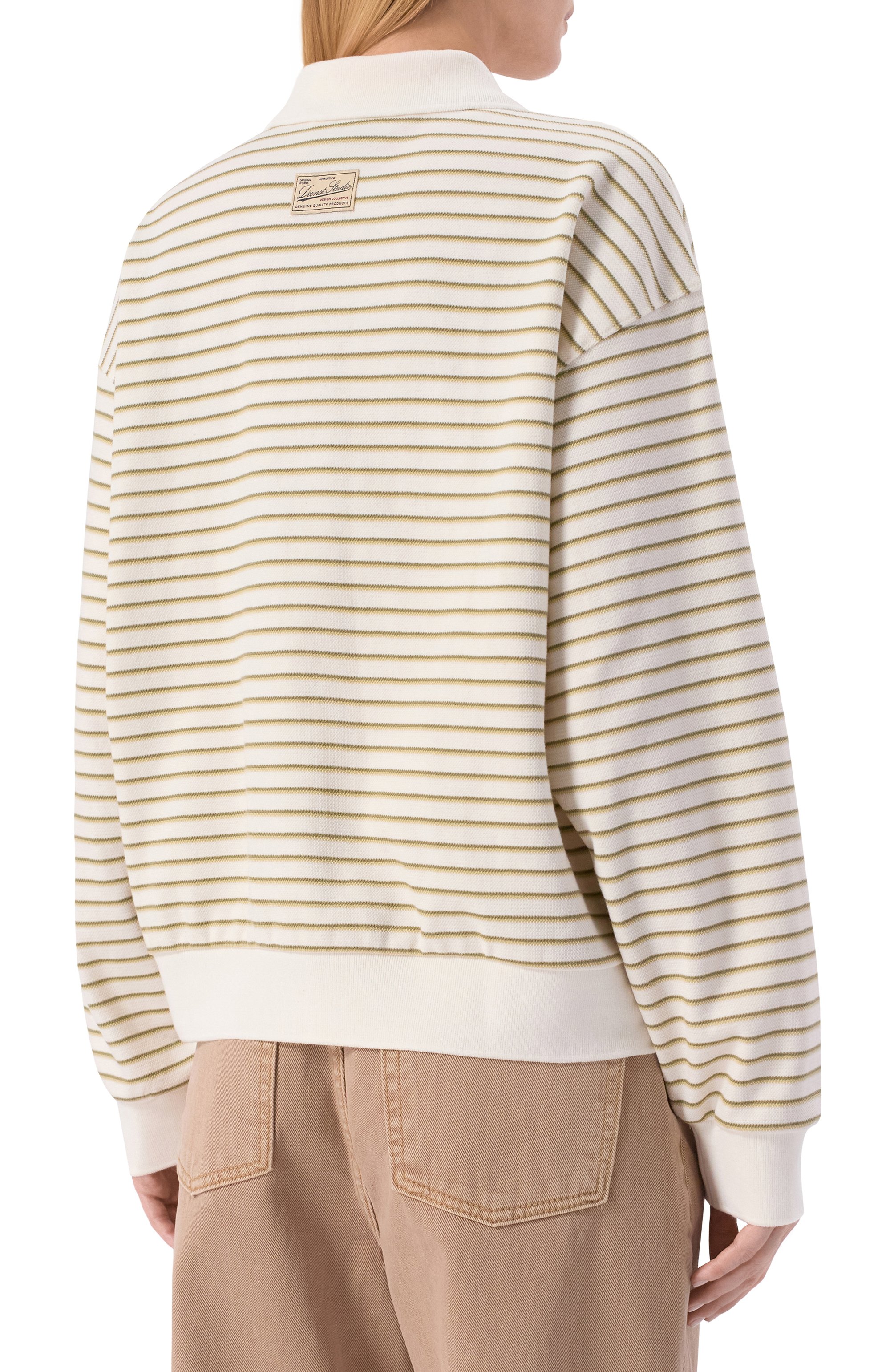 Хлопковое поло DUNST кремового цвета по цене 12750 руб., арт. UDTS6A120K1, фото 4 Хлопковое поло DUNST, арт. UDTS6A120K1, фото 4