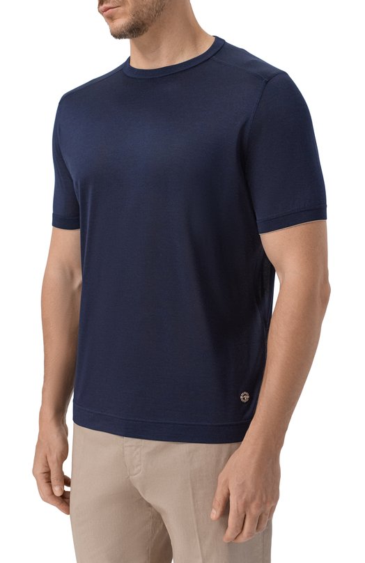 Шелковая футболка Stefano Ricci K919512G10/R25190 Синий  K919512G10/R25190 Фото 3