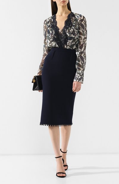 Шерстяная юбка-карандаш ROLAND MOURET синего цвета по цене 82350 руб., арт. PS19/S4134/F0248, фото 2 Шерстяная юбка-карандаш ROLAND MOURET, арт. PS19/S4134/F0248, фото 2
