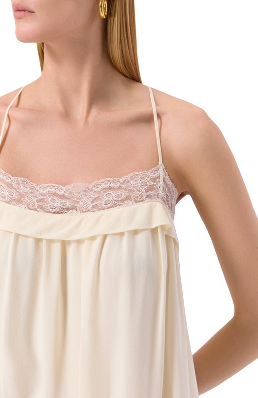 Шелковое платье Chloé CHC25SR040125 Кремовый  CHC25SR040125 Фото 5