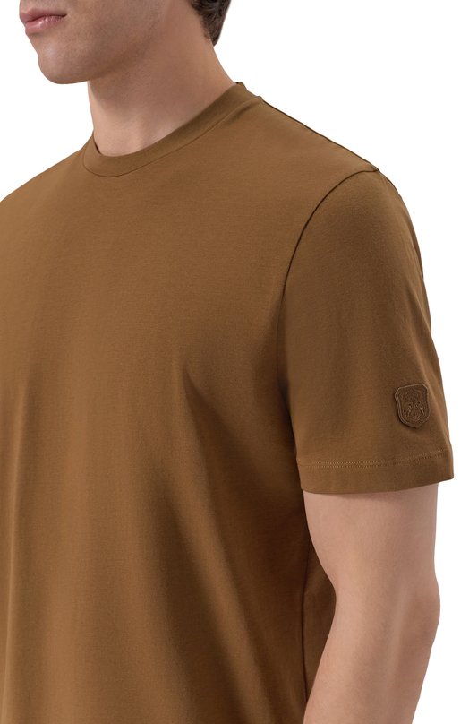 Хлопковая футболка Corneliani 27G586/2725028 Коричневый  27G586/2725028 Фото 5