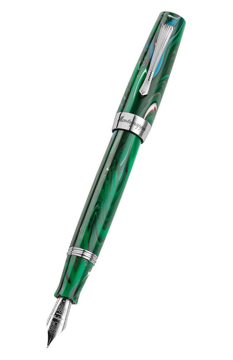 Перьевая ручка MONTEGRAPPA зеленого цвета, арт. ISE2R1AG | Фото 2 (Нос: Не проставлено; Региональные ограничения белый список (Axapta Mercury): Не проставлено; Материал сплава: Сталь; Ограничения доставки: m-style)