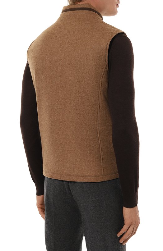 Жилет из шерсти и кашемира Corneliani 94C571-9418267 Коричневый  94C571-9418267 Фото 4