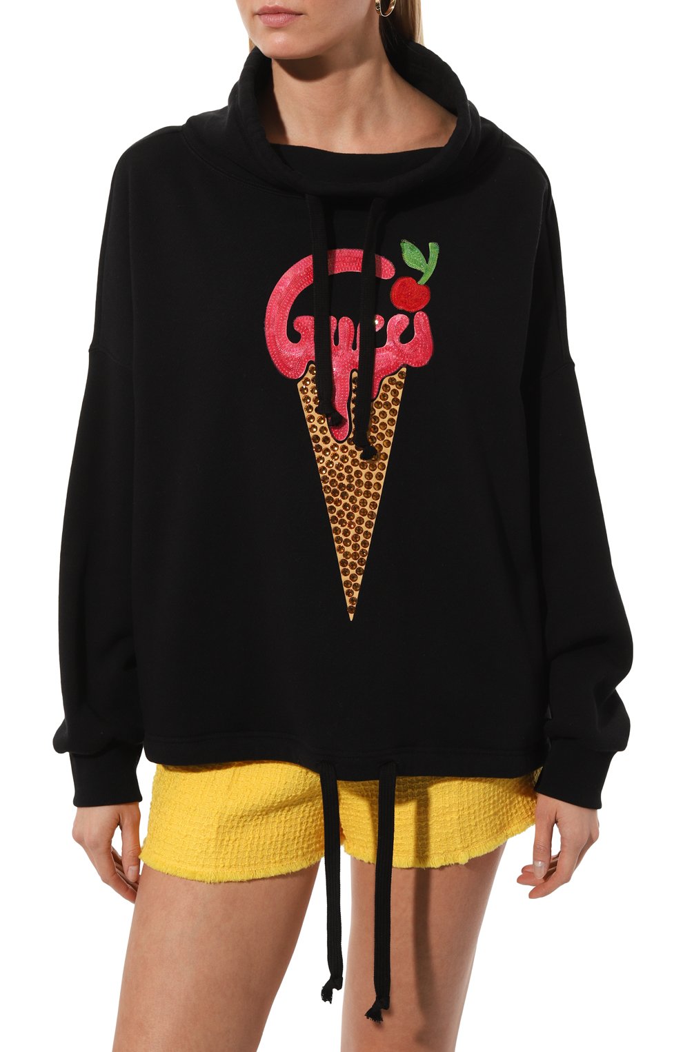 Хлопковое худи GUCCI черного цвета по цене 191500 руб., арт. 717417/XJE7N, фото 3 Хлопковое худи GUCCI, арт. 717417/XJE7N, фото 3