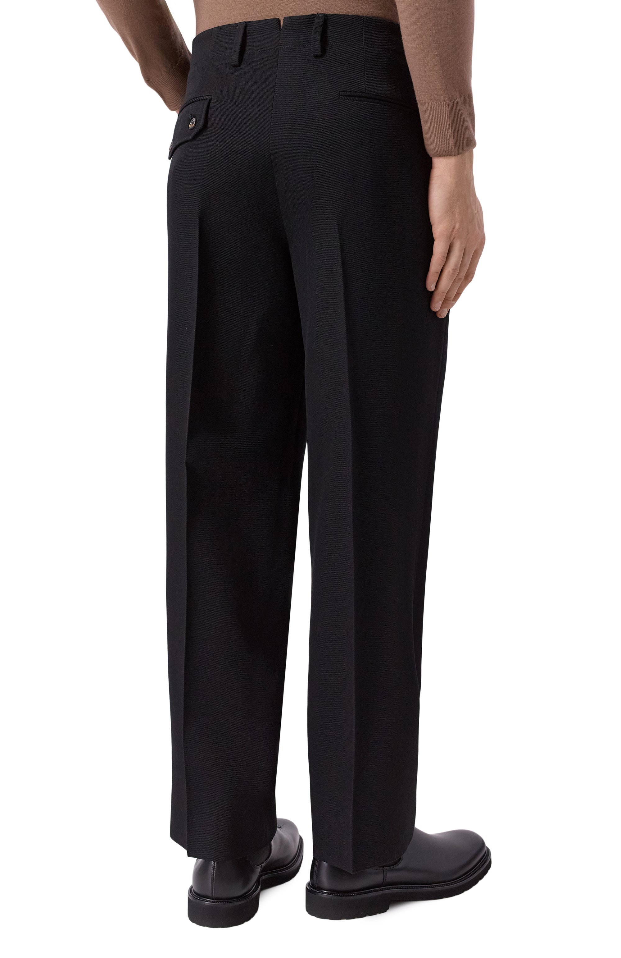 Шерстяные брюки CORNELIANI черного цвета по цене 55250 руб., арт. 264H35-2618353, фото 4 Шерстяные брюки CORNELIANI, арт. 264H35-2618353, фото 4