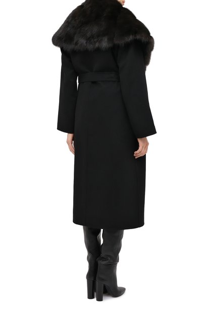 Шерстяное пальто с меховой отделкой MANZONI24, арт. 20M647-DB1Z/38-46, фото 5