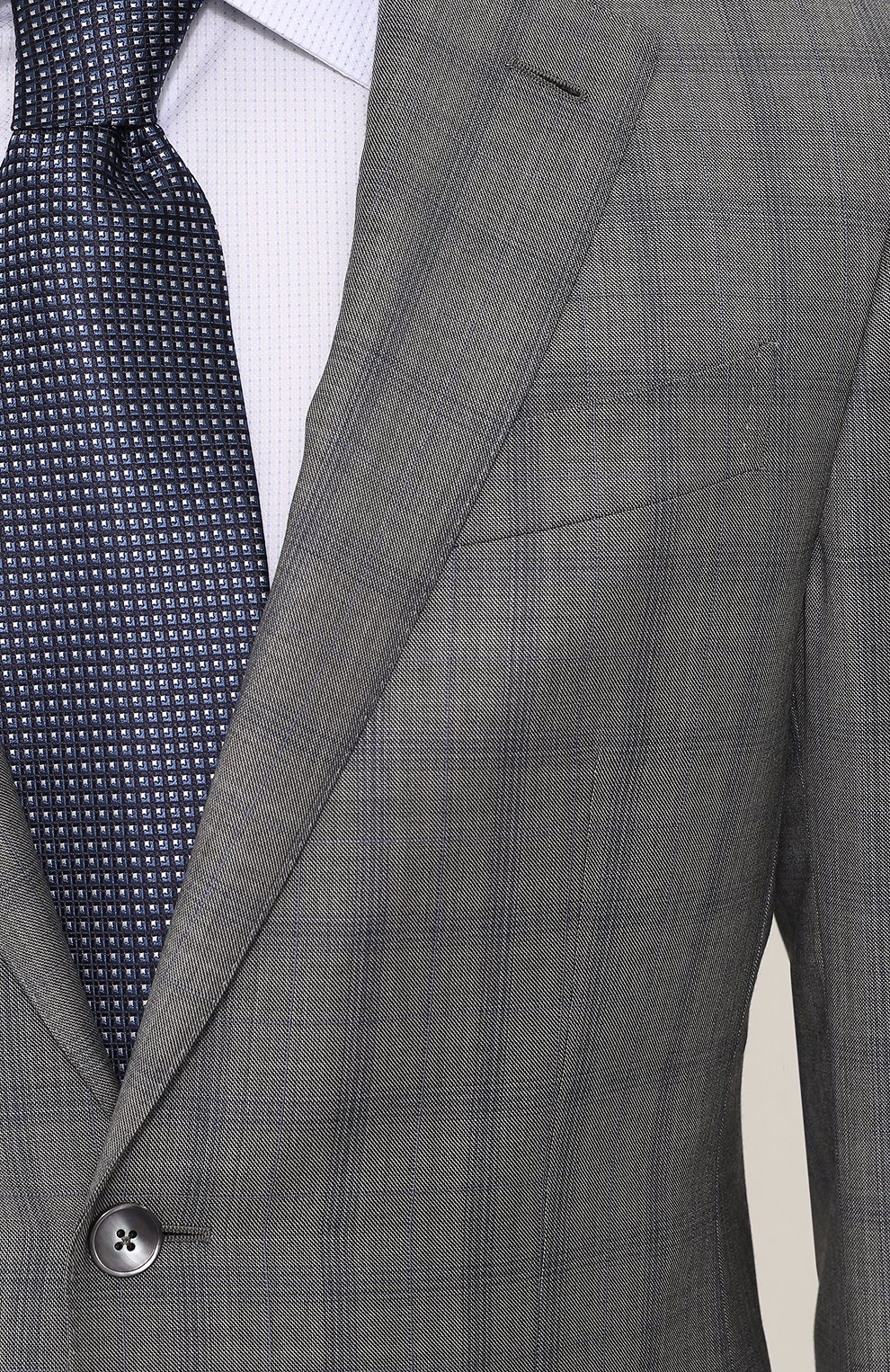 Шерстяной костюм в клетку с пиджаком на двух пуговицах ZEGNA, арт. 322107/221225, фото 6