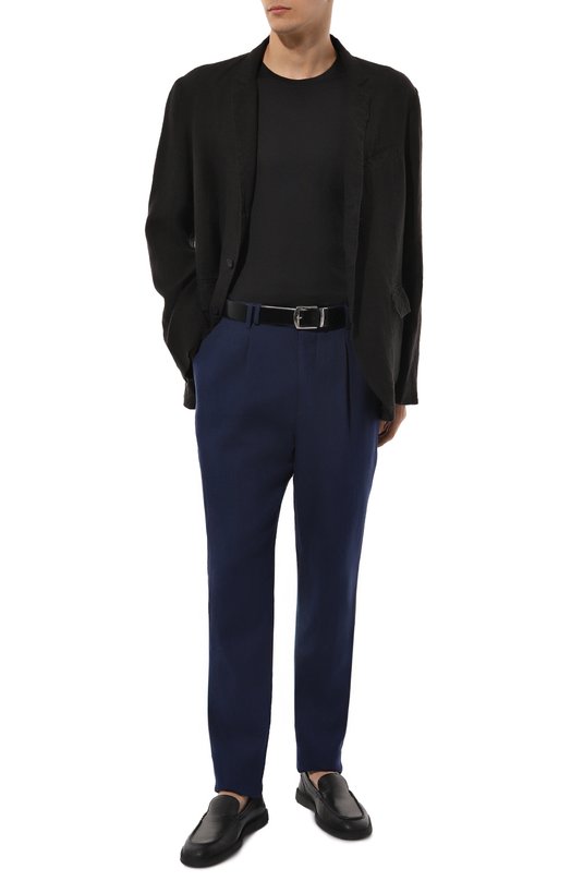 Брюки изо льна и шерсти Brunello Cucinelli MW494E1920 Синий  MW494E1920 Фото 2