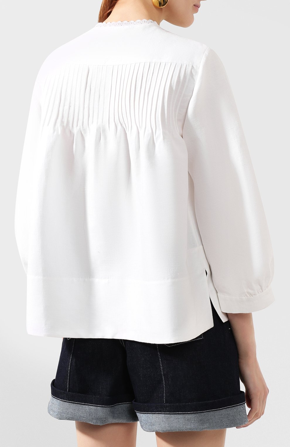 Блузка из смеси льна и хлопка CHLOÉ, арт. CHC20SHT85148, фото 4