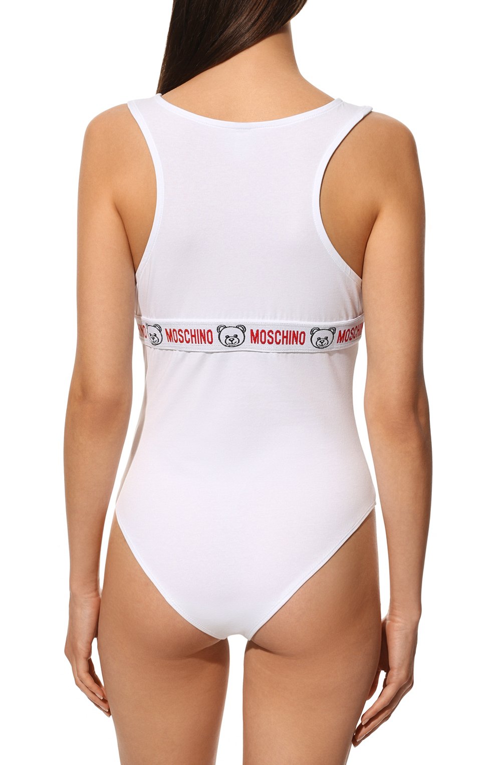 Хлопковое боди MOSCHINO белого цвета по цене 17100 руб., арт. A6017/9008, фото 3 Хлопковое боди MOSCHINO, арт. A6017/9008, фото 3