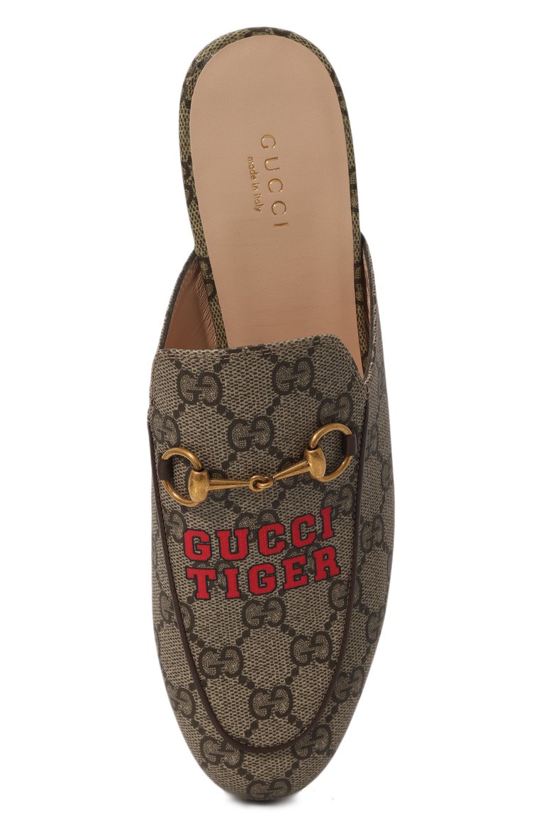 Женские сабо princetown GUCCI темно-бежевого цвета, арт. 687841 UTG10 | Фото 6 (Каблук высота: Низкий; Подошва: Плоская; Каблук тип: Устойчивый; Материал внешний: Натуральная кожа)