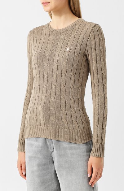 Хлопковый пуловер POLO RALPH LAUREN бежевого цвета по цене 19650 руб., арт. 211580009, фото 3 Хлопковый пуловер POLO RALPH LAUREN, арт. 211580009, фото 3