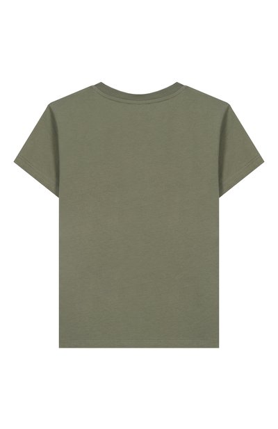 Хлопковая футболка MOSCHINO хаки цвета по цене 6720 руб., арт. HUM050/LAA03, фото 2 Хлопковая футболка MOSCHINO, арт. HUM050/LAA03, фото 2