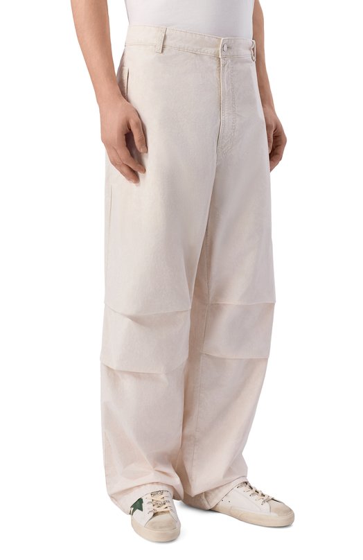 Хлопковые брюки MSGM 4040MP233T/267085 Бежевый  4040MP233T/267085 Фото 3